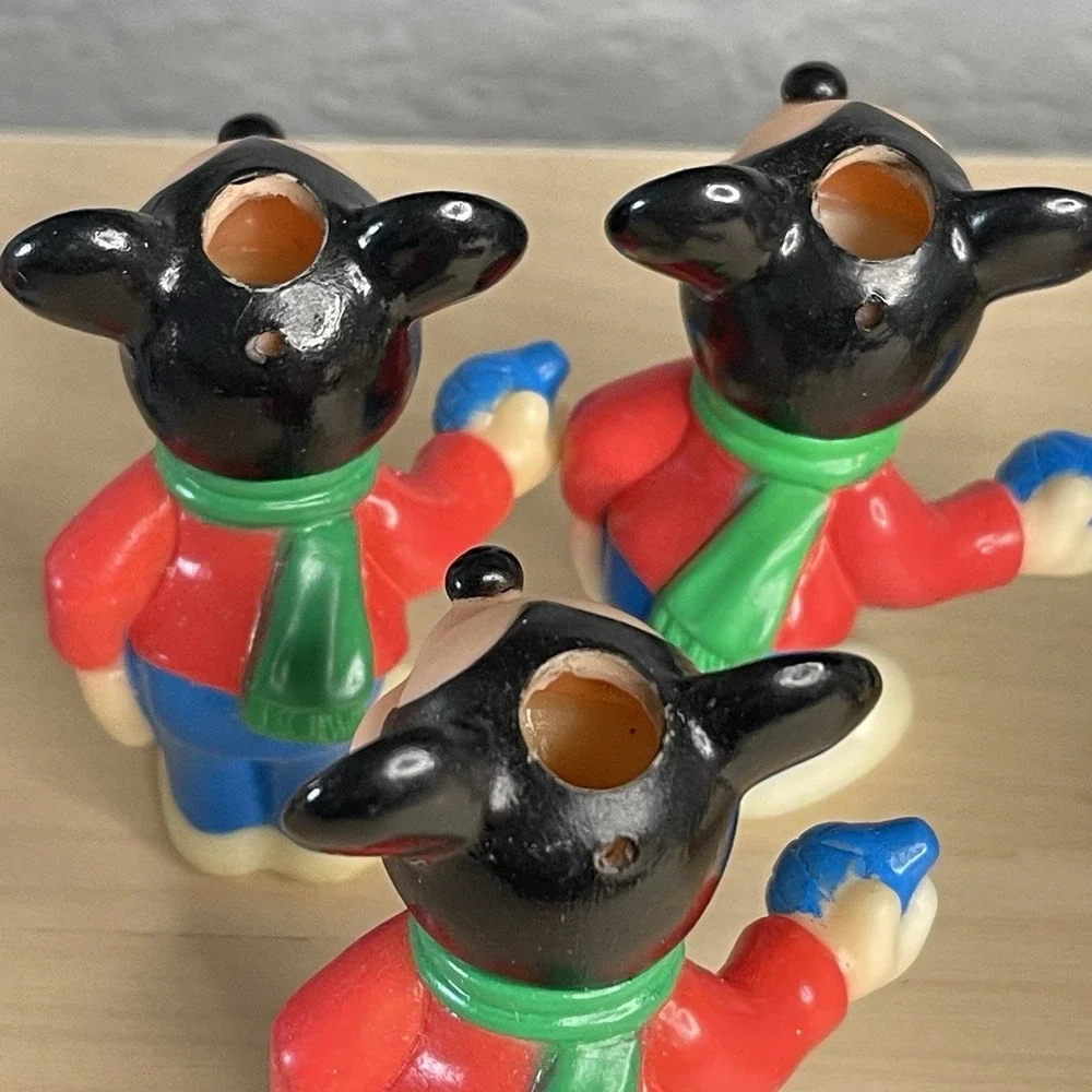 Vintage Disney Mickey Donald Goofy Rubber Figures Christmas‎ String Light Covers